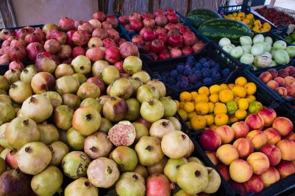 Stand Delicious Fruits Road Turkey Antalya Kemer — Stock Photo, Image
