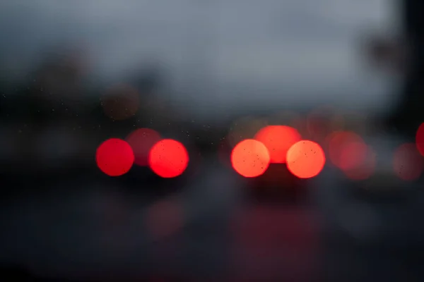Размытые Автомобильные Огни Вечернем Движении — стоковое фото