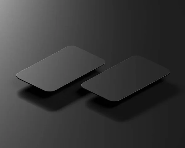 Classic Black Business Card Mockup Top View — Fotografia de Stock