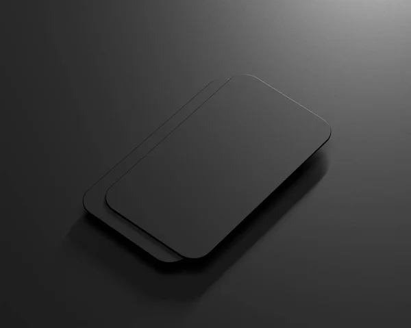 Classic Black Business Card Mockup Top View — Fotografia de Stock