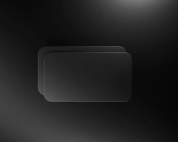 Classic Black Business Card Mockup Top View — Stock fotografie