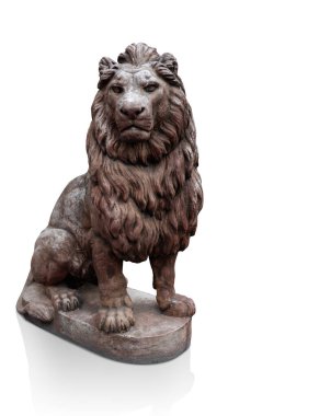 Eski Aslan koltuğu ve beyaz arka plan, kopyalama alanı