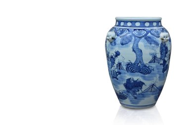 Öngörünüm dicut Çin vazosu beyaz arkaplan, nesne, kopyalama alanı