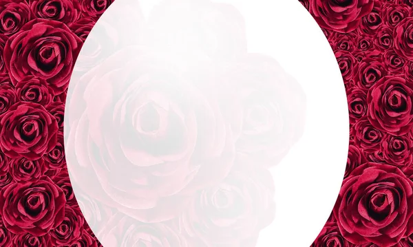 Cerchio Bianco Rosso Rose Fiore Impilato Sfondo Natura Oggetto Annata — Foto Stock