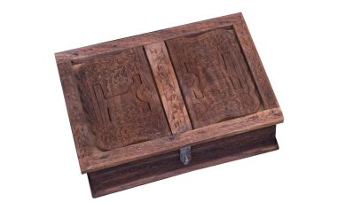 Üst görünüm tahta kutu beyaz arkaplan, nesne, vintage, kopyalama alanı