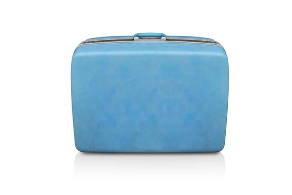 Old Blue Travel Bag White Background Object Vintage Gift Keep — Stock Photo, Image