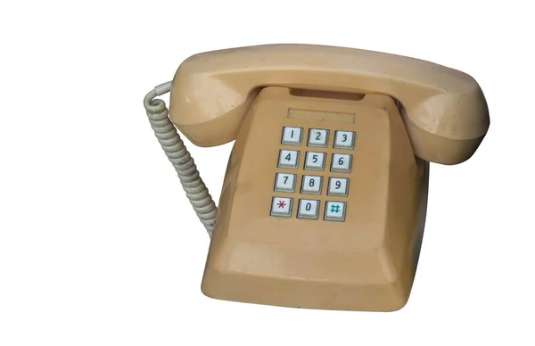 Hermoso Teléfono Antiguo Sobre Fondo Blanco Objeto Retro Espacio Copia — Foto de Stock