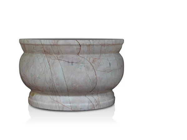 Old Marble Pot White Background Object Decor Vintage Retro Copy — 스톡 사진