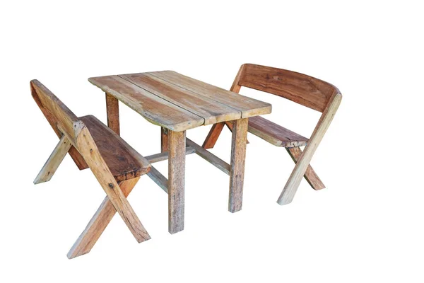 Régi Egy Asztal Két Szék Fehér Háttér Tárgy Tartozékok Bútorok — Stock Fotó