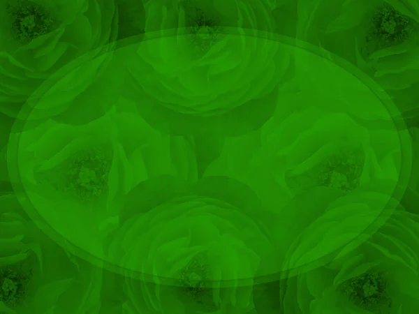椭圆形绿色玫瑰花背景 复制空间 — 图库照片