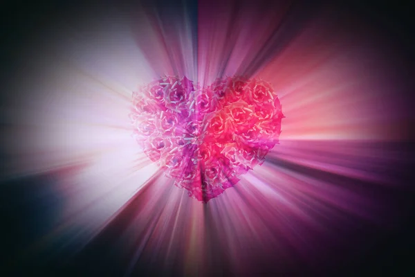 Desfoque Rosa Coração Forma Rosa Velocidade Fundo Laser Decoração Natureza — Fotografia de Stock