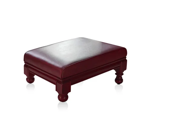 Piros Térdelő Leborulás Asztal Fehér Háttér Szüret Tárgy Bútor Háttér — Stock Fotó