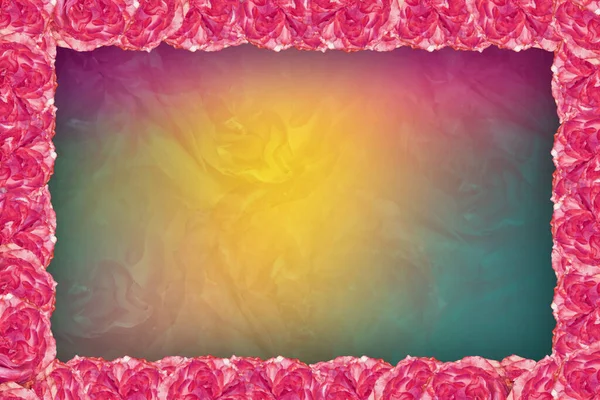 Pink Red Roses Frame Abstract Blur Roses Flower Colorful Background — Foto Stock