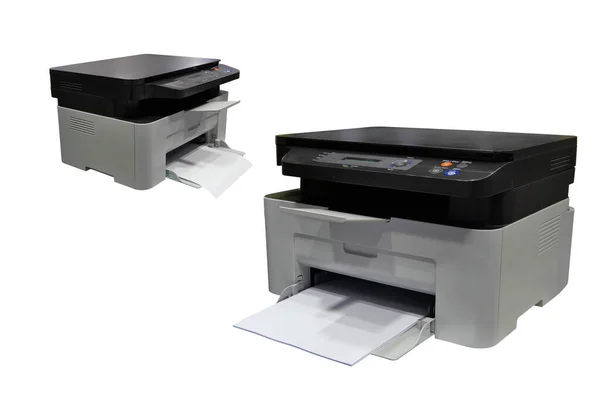 两种打印机 黑白打印机和白底纸 复制空间 — 图库照片