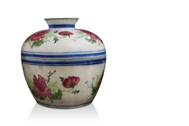 Öngörünüm eski beyaz ve mavi seramik kap ve beyaz arkapak, nesne, yiyecek, kopyalama alanı