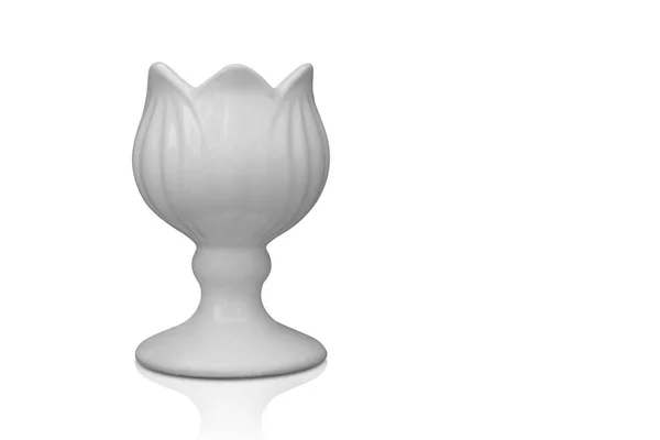 White Lotus Ceramic Vase White Background Object Background Decor Vintage — Stockfoto