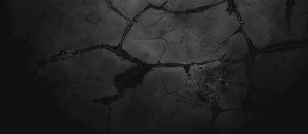 Черные Туманные Стены Пугают Ужас Черный Цемент — стоковое фото