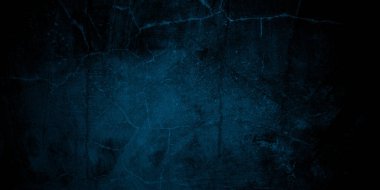 Arka plan için korkutucu koyu mavi çatlak duvar