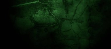 Arka plan için korkunç koyu yeşil sisli çatlak duvar