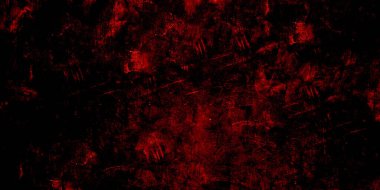 Kırmızı, korkunç bir geçmişi var. Koyu grunge kırmızı desen beton