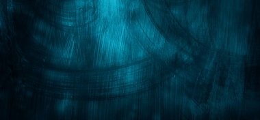 Mavi duvar arka planı. Koyu mavi duvarlar korkutucu. Çizilmiş mavi çimento