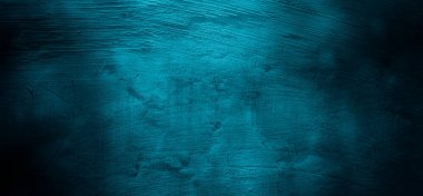 Mavi duvar arka planı. Koyu mavi duvarlar korkutucu. Çizilmiş mavi çimento