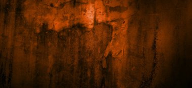 Koyu gölgeli turuncu duvar. Arkaplan için koyu turuncu çimento