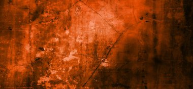 Koyu gölgeli turuncu duvar. Arkaplan için koyu turuncu çimento