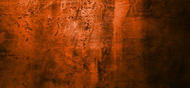 Koyu gölgeli turuncu duvar. Arkaplan için koyu turuncu çimento