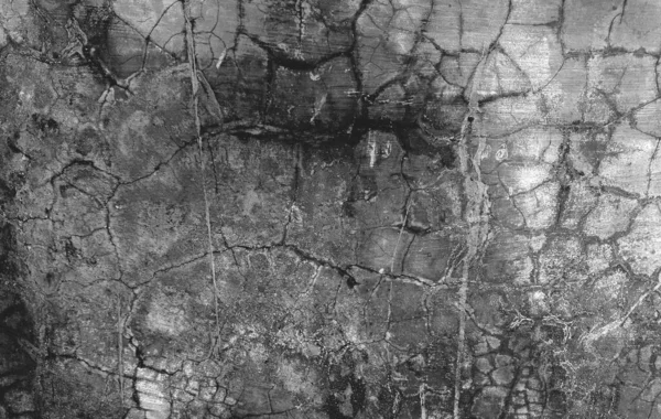 Тёмно Серые Трещины Морщинки Старой Зернистой Бумаге Черном — стоковое фото