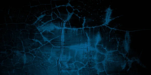 恐ろしい濃い青の割れた壁のために背景 — ストック写真