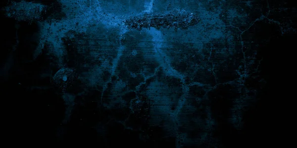 Scary Dark Blue Cracked Wall Background — Stock Photo, Image