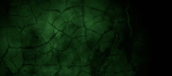 Beängstigend Dunkelgrün Neblig Rissige Wand Für Hintergrund — Stockfoto