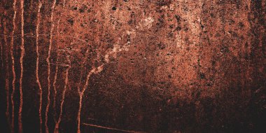 Arka plan için korkutucu karanlık çimento. Duvarlar leke ve çiziklerle dolu..