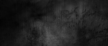 Arka planda koyu gri çimento çizikleri var. Sisli siyah çimento. Sefil karanlık duvarlar.