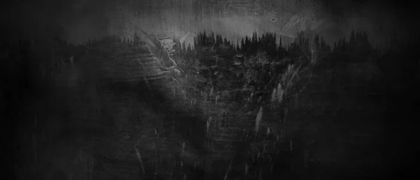 背景の濃い灰色のセメントの傷 フォギー ブラックセメント 浅黒い壁 — ストック写真