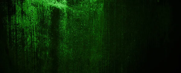 Green Wall Grunge Textur Dunkelgrüner Schwarzer Zement — Stockfoto