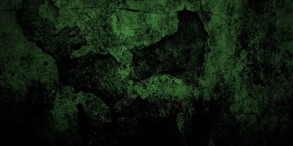 暗い緑のみすぼらしい壁 セメントの怖い質感 — ストック写真