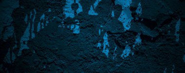 Arka plan için koyu mavi çimento dokusu. Korkunç çimento