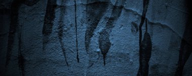 Arka plan için koyu mavi çimento dokusu. Korkunç çimento