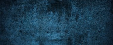 Arka plan için koyu mavi çimento dokusu. Korkunç çimento