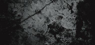 Duvar çiziklerle dolu. Arka plan için kirli çimento dokusu, korkutucu koyu duvar. Kara duvar.