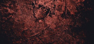 Duvar çiziklerle dolu. Arka plan için kirli çimento dokusu, korkutucu koyu duvar. Kara duvar.