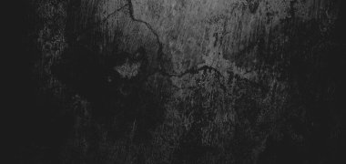 Duvar çiziklerle dolu. Arka plan için kirli çimento dokusu, korkutucu koyu duvar. Kara duvar.