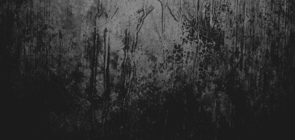 Wall full of scratches. Grungy cement texture for background, Scary dark wall.Black wall