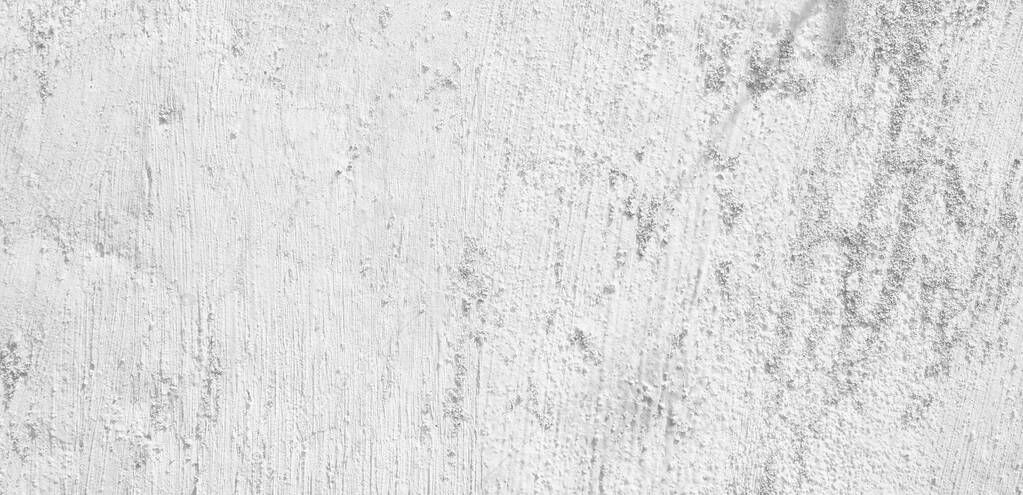 White Wall background texture with plaster, White concrete wall banner, interior design background