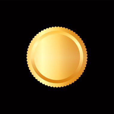 Vektör illüstrasyon sertifikası altın folyo mühür veya madalya izole edildi