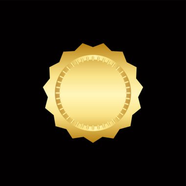 Vektör illüstrasyon sertifikası altın folyo mühür veya madalya izole edildi