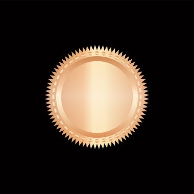 Vektör illüstrasyon sertifikası altın folyo mühür veya madalya izole edildi