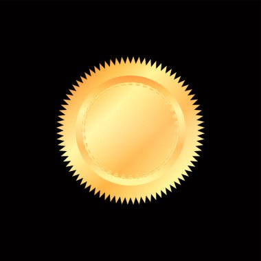 Vektör illüstrasyon sertifikası altın folyo mühür veya madalya izole edildi